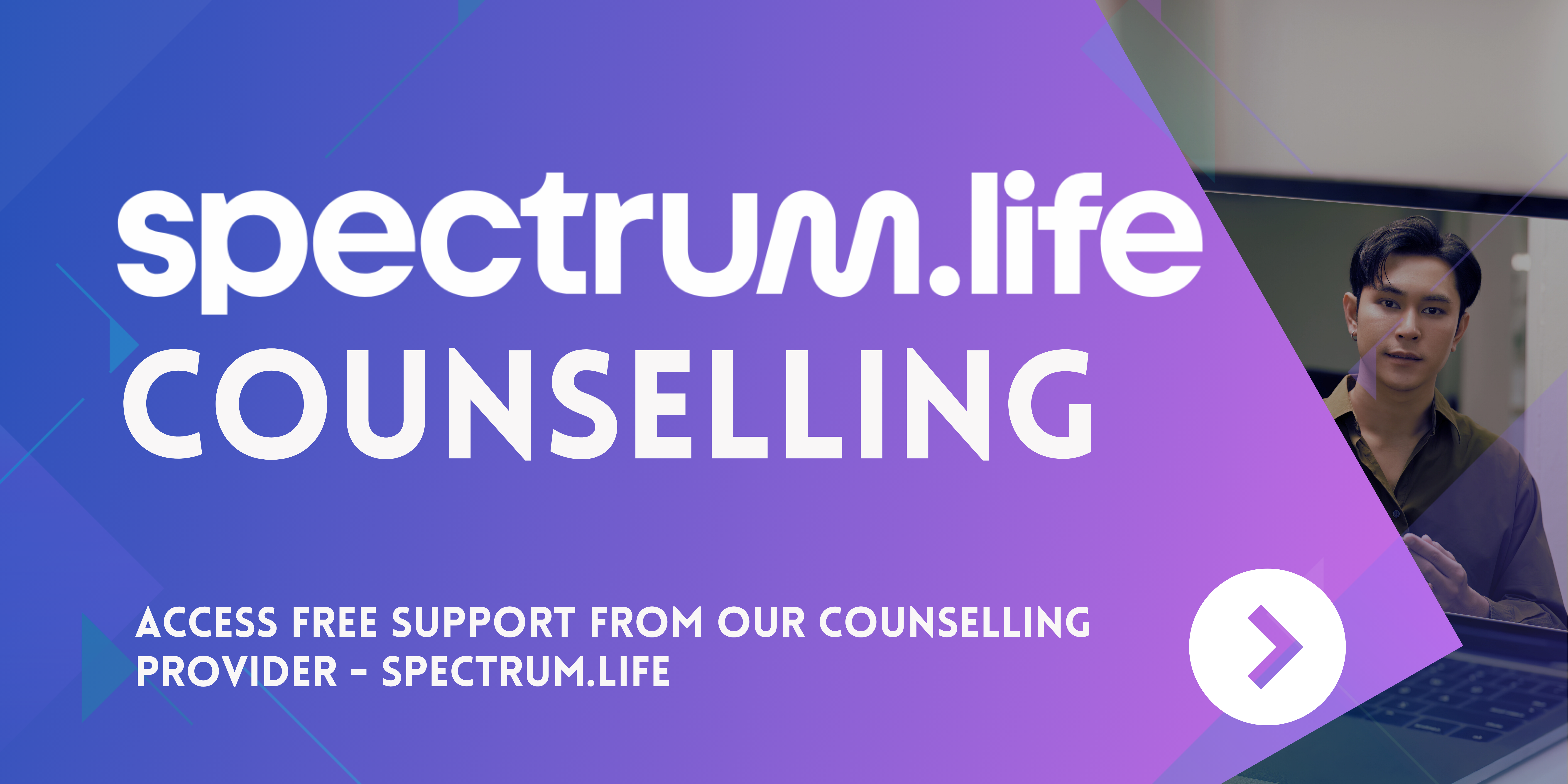 Counselling via Spectrum.Life our free counselling provider