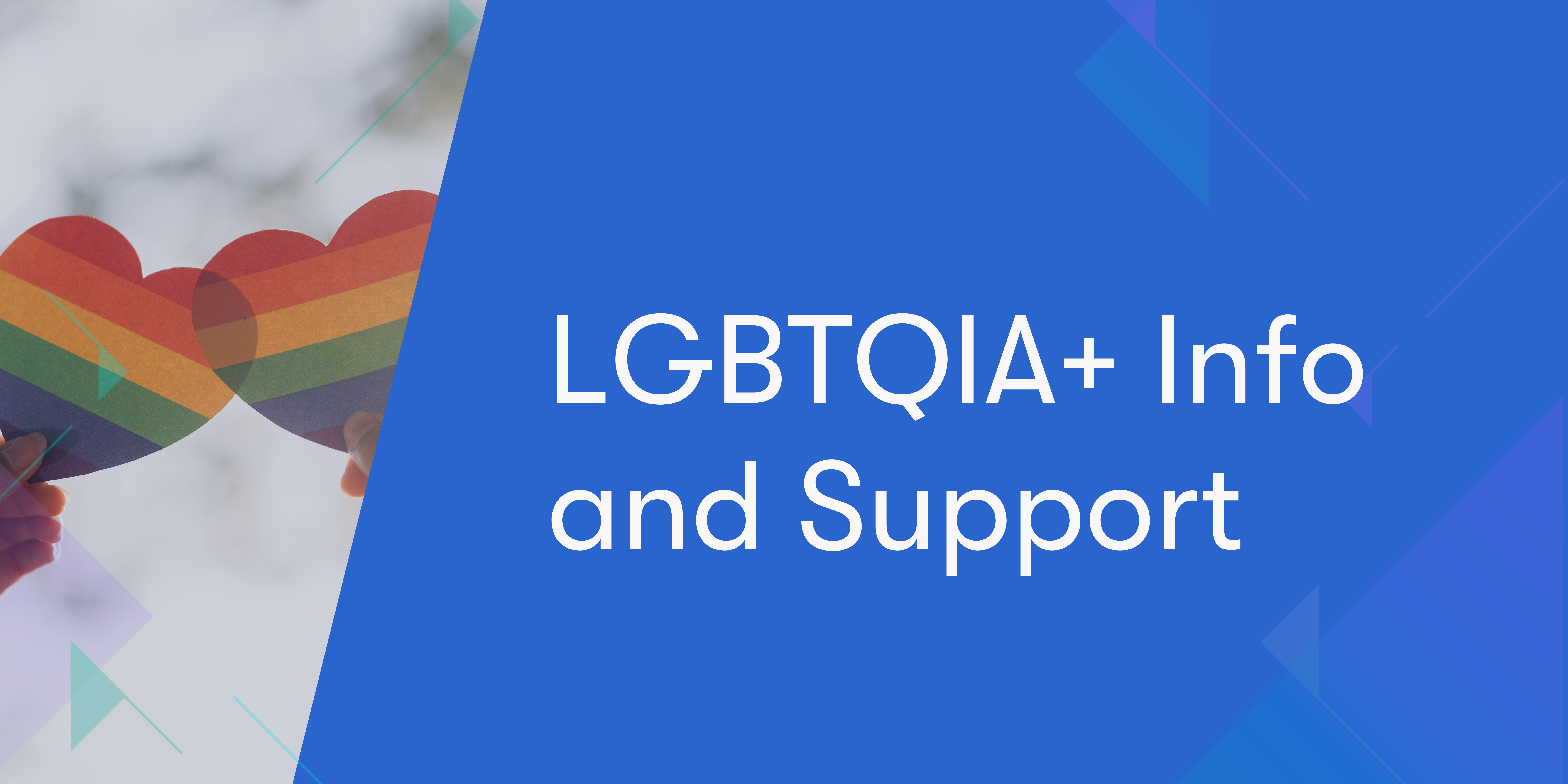 Navigation button to learn more about LGBTQIA + info and support